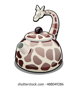 The kettle in the form of a giraffe isolated on a white background. Vector illustration.
