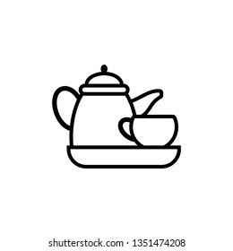 Kettle glass tea vector icon