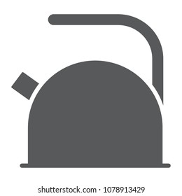 Kettle glyph icon, kitchen and cooking, teapot sign vector graphics, a solid pattern on a white background, eps 10.