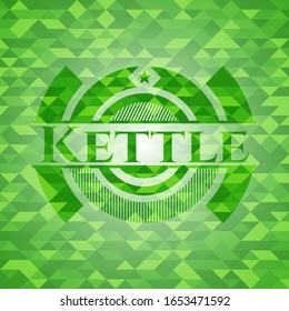 Emblema verde guantera. Fondo mosaico. Ilustración vectorial. Detallado.