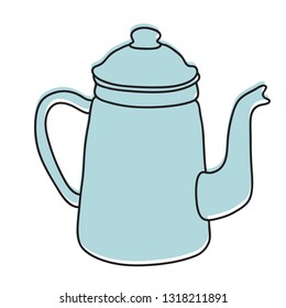 kettle hand drawn illustration. Icon, graphic symbol, part of image design , kitchen hardware