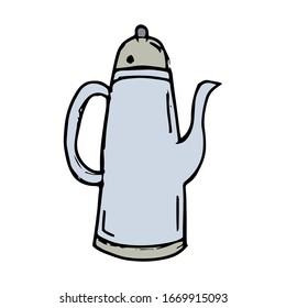 Kettle hand drawn illustration vector