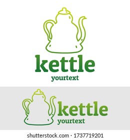 kettle hand drawn logo design. gradient color