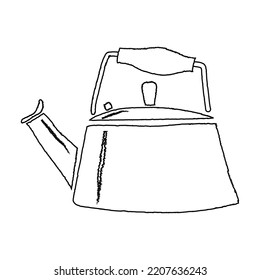 Kettle. Hand drawn vector illustration.