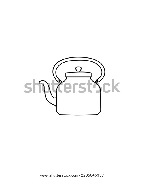 Kettle Handle Outline Isolated On White Stock Vector (Royalty Free