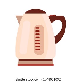 Kettle  for home kitchen. For you design isolated on white. Flat vector illustration. Teapot icon. 