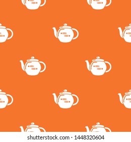 Kettle household pattern vector orange for any web design best