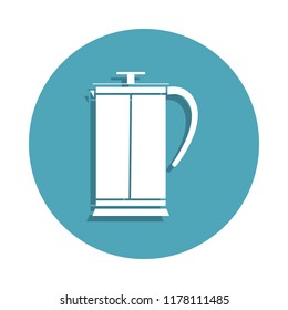 kettle icon in badge style. One of kitchen tools collection icon can be used for UI, UX