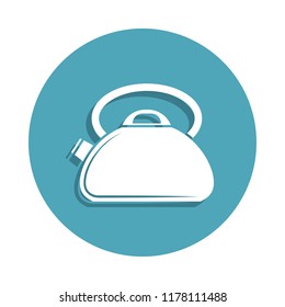 kettle icon in badge style. One of kitchen tools collection icon can be used for UI, UX