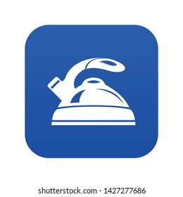 Kettle icon blue vector isolated on white background
