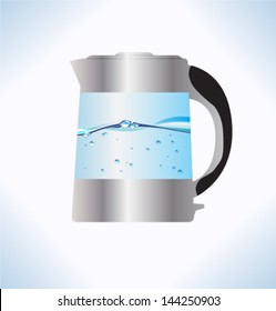 Kettle icon with bubbles.