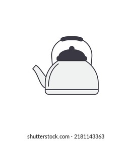 kettle icon in color, isolated on white background 