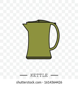 kettle icon color vector. Teapot logo. kettle electric color for app. Electric Kettle with handle icon isolated. Kettle in art style vector icon.  emblem, sign. color electric emblem