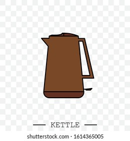 kettle icon color vector. Teapot logo. kettle electric color for app. Electric Kettle with handle icon isolated. Kettle in art style vector icon.  emblem, sign. color electric emblem