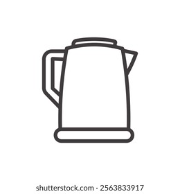 Kettle Icon Depicting a Traditional Tea Kettle in Black and White