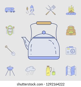 kettle icon. Detailed set of color camping tool icons. Premium graphic design. One of the collection icons for websites, web design, mobile app