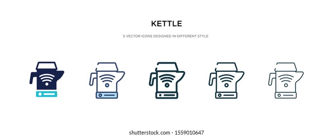 kettle icon in different style vector illustration. two colored and black kettle vector icons designed in filled, outline, line and stroke style can be used for web, mobile, ui