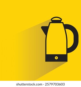 kettle icon with drop shadow on yellow background