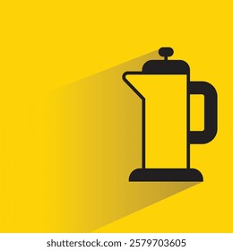 kettle icon with drop shadow on yellow background