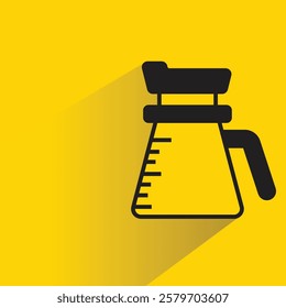 kettle icon with drop shadow on yellow background