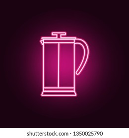 kettle icon. Elements of kitchen tools in neon style icons. Simple icon for websites, web design, mobile app, info graphics