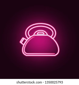 kettle icon. Elements of kitchen tools in neon style icons. Simple icon for websites, web design, mobile app, info graphics