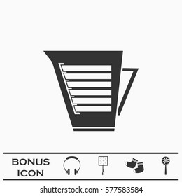 Kettle icon flat. Black pictogram on white background. Vector illustration symbol and bonus button