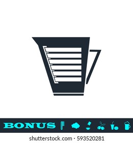 Kettle icon flat. Black pictogram on white background. Vector illustration symbol and bonus button