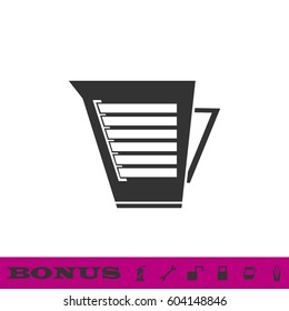 Kettle icon flat. Black pictogram on white background. Vector illustration symbol and bonus button