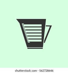 Kettle icon flat. Grey vector symbol on green background
