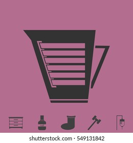 Kettle icon flat. Simple vector grey pictogram and bonus symbol