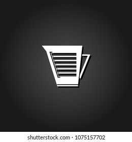 Kettle icon flat. Simple White pictogram on black background with shadow. Vector illustration symbol