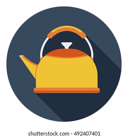 Kettle icon in flat style isolated on white background. Kitchen symbol stock vector illustration.