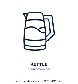 kettle icon from future technology collection. Thin linear kettle, food, drink outline icon isolated on white background. Line vector kettle sign, symbol for web and mobile