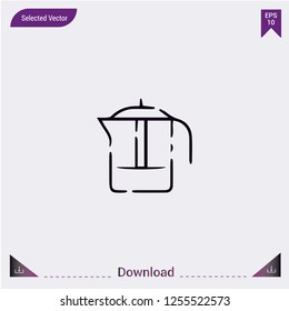 Kettle icon isolated on grey background.Premium symbol for website design, mobile application, logo, ui.Vector illustration. Eps10