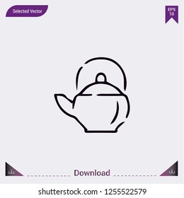 Kettle icon isolated on grey background.Premium symbol for website design, mobile application, logo, ui.Vector illustration. Eps10