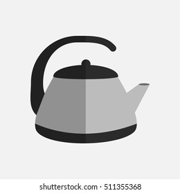 Kettle icon isolated on white background. Flat vector illustration