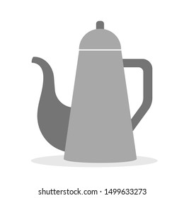 Kettle icon. Kitchen utensil for tea and coffee making. Restaurant object. Isolated vector illustration in flat style