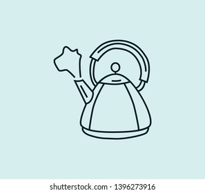 Kettle icon line isolated on clean background. Kettle icon concept drawing icon line in modern style. Vector illustration for your web mobile logo app UI design.