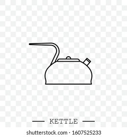 kettle icon line, linear vector. Teapot logo. kettle gas black thin line, linear. Black Kettle with handle icon isolated. Kettle in line art style vector icon. emblem, sign. illustration