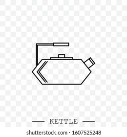 kettle icon line, linear vector. Teapot logo. kettle gas black thin line, linear. Black Kettle with handle icon isolated. Kettle in line art style vector icon. emblem, sign. illustration