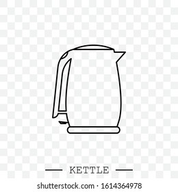 kettle icon line, linear vector. Teapot logo. kettle electric black thin line, linear. Black Kettle with handle icon isolated. Kettle in line art style vector icon. emblem, sign