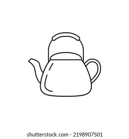 kettle icon in line style icon, isolated on white background