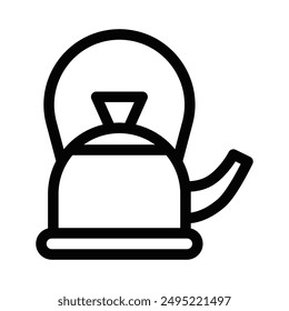 Kettle icon. Linear vector. Editable stroke.