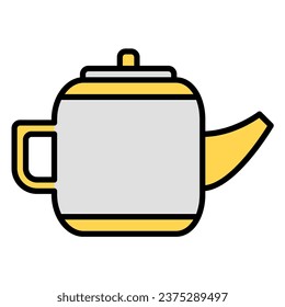 kettle icon or logo illustration filled outline color style.