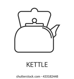 Kettle icon or logo line art style. Vector Illustration.