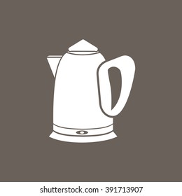 Kettle Icon on Dark Gray Color. Eps-10.