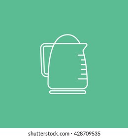 Kettle Icon On Green Background