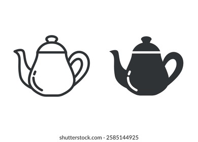 Kettle icon on white background. Vector art image illustration, isolated on white background.