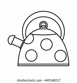 Kettle icon in outline style isolated vector illustration